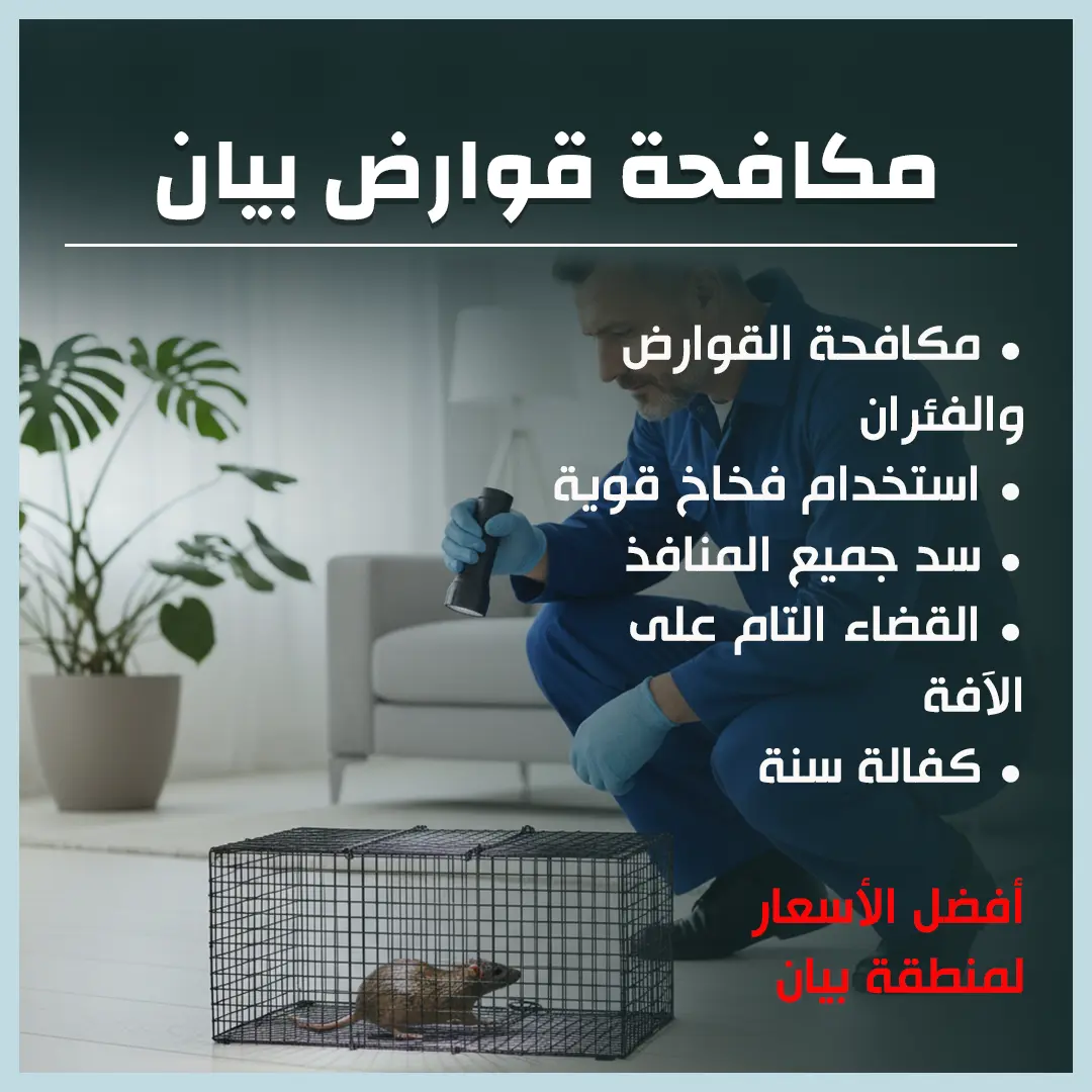 مكافحة قوارض بيان 66650407📞| ابادة القوارض مع كفالة سنة